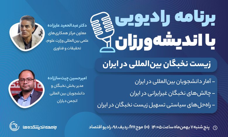 هفتمین برنامه رادیویی با اندیشه ورزان: زیست نخبگان بین المللی در ایران