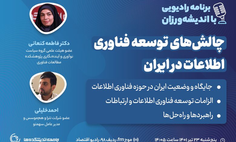 بیست و نهمین میزگرد رادیویی با اندیشه ورزان: چالش های توسعه فناوری اطلاعات در ایران