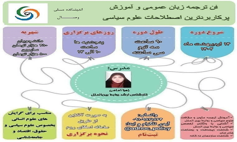 کارگاه فن ترجمه زبان عمومی و آموزش اصطلاحات تخصصی علوم سیاسی