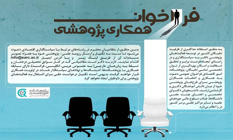 فراخوان همکاری پژوهشی در حوزه سیاستگذاری اقتصادی