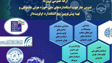 ارائه عمومی پروژه «تدوین چارچوب استانداردهای ملی حوزه هوش مصنوعی و تهیه پیش نویس پنج استاندارد ملی اولویت دار»