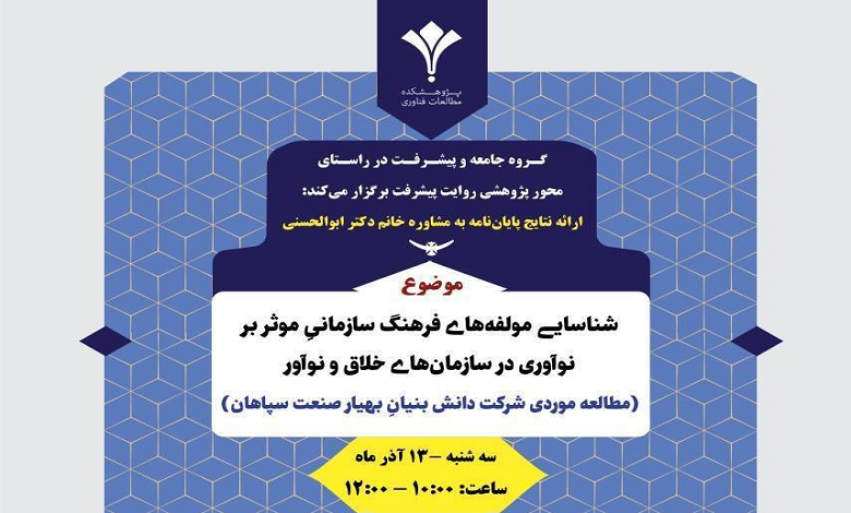 شناسایی مولفه های فرهنگ سازمانی موثر بر نوآوری سازمانهای خلاق و نوآور