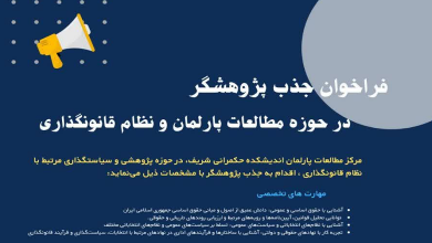 فراخوان جذب همکار پژوهشی در اندیشکده حکمرانی شریف