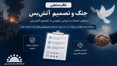 فراخوان مشارکت در نظرسنجی سنجش اعتماد و ارزیابی عمومی نسبت به تصمیم آتشبس