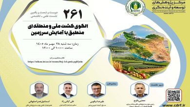 بررسی الگوی کشت ملّی و منطقه‌ای منطبق با آمایش سرزمین